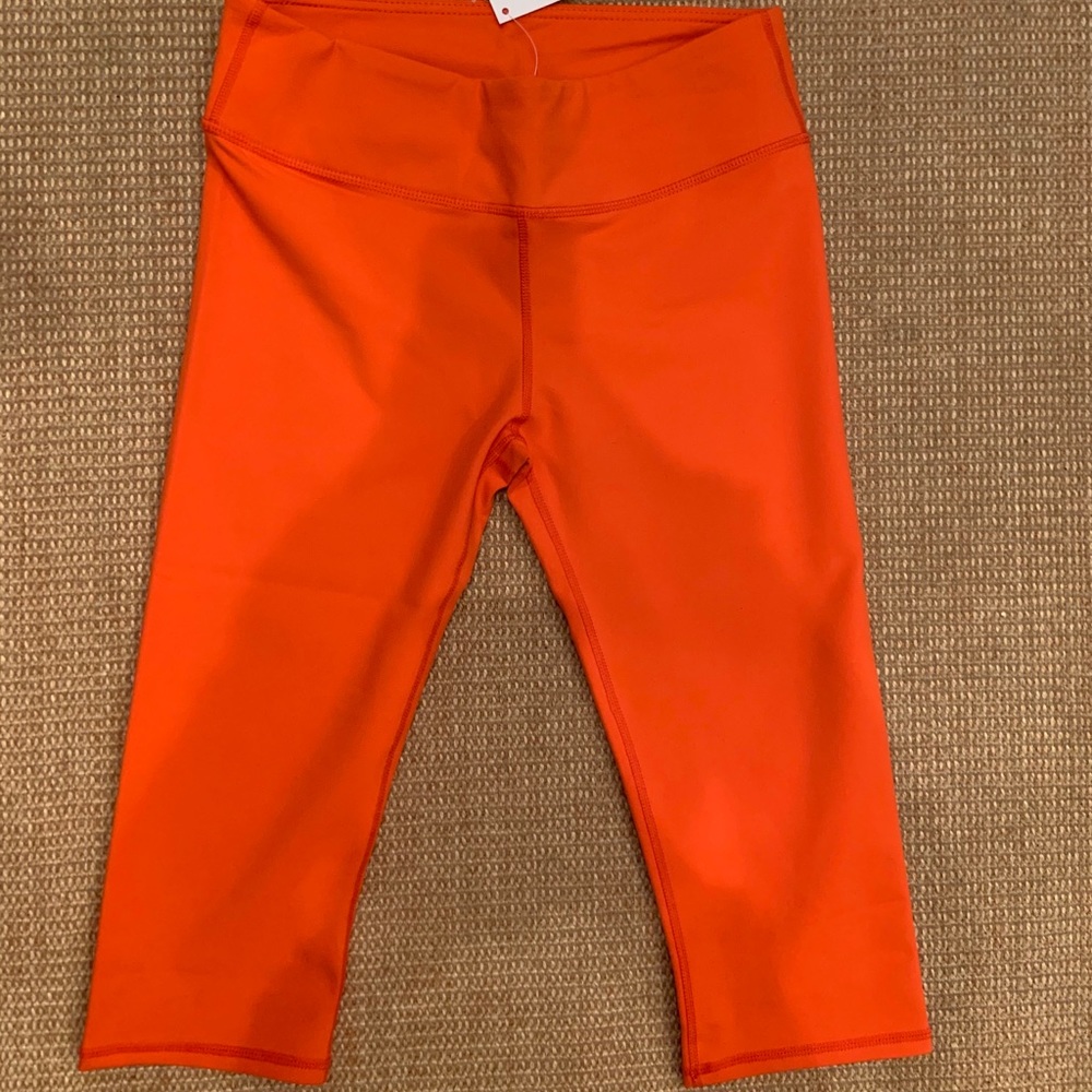 Fabletics Neon Orange Workout Leggings